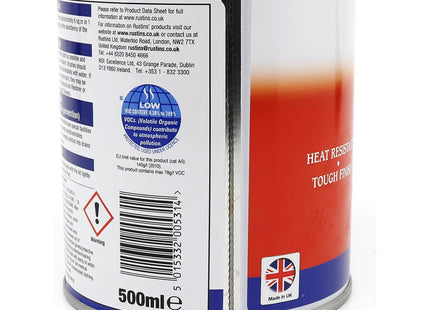 Rustins Quick Drying Radiator Enamel Gloss Black 500ml - Durable, Long-Lasting Finish for Radiators That Stands the Test of Time