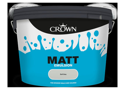 Crown Non Breath Easy Matt Emulsion 10 Litre Soft Grey