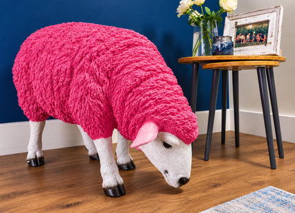 Ewe-Neek Decorative Grazing Sheep Garden Ornament - Rhubarb The Pink Sheep