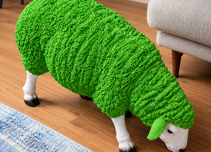 Ewe-Neek Decorative Grazing Sheep Garden Ornament - Basil The Green Sheep