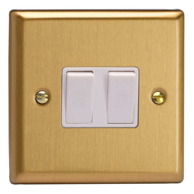 Varilight 2-Gang 10A 1- Or 2-Way Rocker Switch White