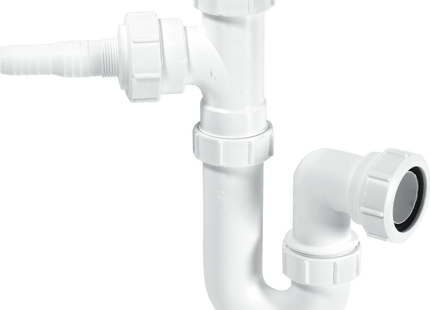 McAlpine WM1 75mm Water Seal Tubular Swivel 'P' Trap with 1½" Multifit Outlet and inlet connection for the discharge from a domestic appliance