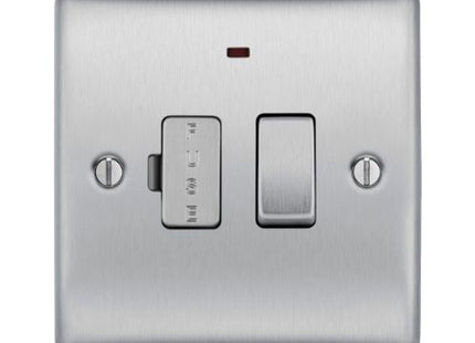 BG Electrical Brushed Chrome 13 Amp Fused Spur Switch - NBS52-01