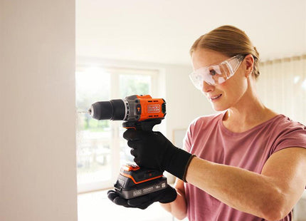 Black & Decker BCD383D1XK Powerconnect Hammer Drill 18V, 2.0Ah Li-Ion - Ideal for Home Use