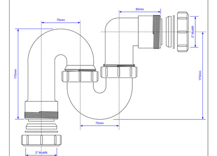 McAlpine SH10 1¼" 75mm Water Seal Running Tubular Swivel 'S' Trap