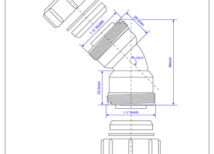 McAlpine MS20 1¼" 135° Multifit Bend