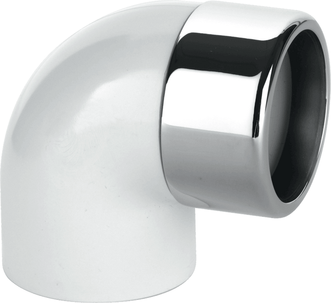 McAlpine ABS42/43A-CB 90° Chrome Plated Brass Compression Bend x ABS Solvent Weld,
