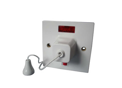 45A Double Pole Ceiling Pull Switch/Neon - CEDCLS45N - Great for Ceiling Lights