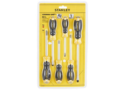 Stanley Hand Tools Cushion Grip Screwdriver Set, 6 Piece