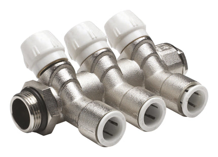 John Guest Speedfit Brass Manifold 15mm X 3/4" 3 Port (Pack of 2)