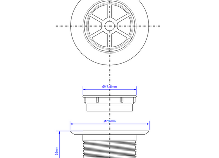 McAlpine STW70WH Standard Waste for STW 1½" Shower Traps