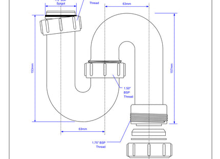 McAlpine SD10 1½" 75mm Water Seal Tubular Swivel 'S' Trap