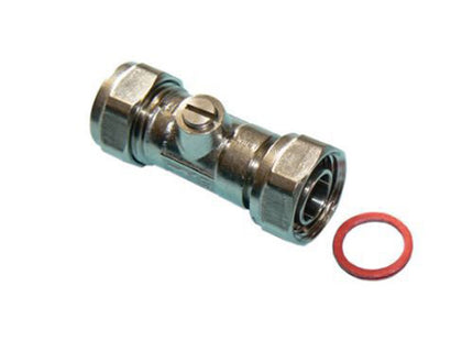 Primaflow QS Service Valve Strt 15mm x 1/2" Chrome - 304807 - Essential for Plumbing