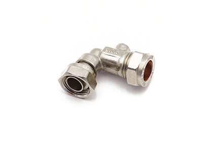 Primaflow QS Service Valve Angle 15mm x 1/2" Chrome - 304829 - Ideal for Plumbing Isolation