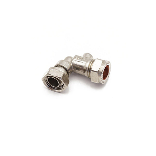 Primaflow QS Service Valve Angle 15mm x 1/2" Chrome - 304829 - Ideal for Plumbing Isolation