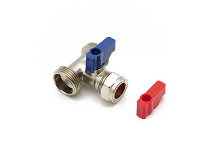 W/M Valve Tee 15mm x 3/4" x 3/4" - Dual Appliance Connection