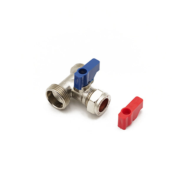 W/M Valve Tee 15mm x 3/4" x 3/4" - Dual Appliance Connection