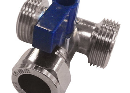 W/M Valve Tee 15mm x 3/4" x 3/4" - Dual Appliance Connection