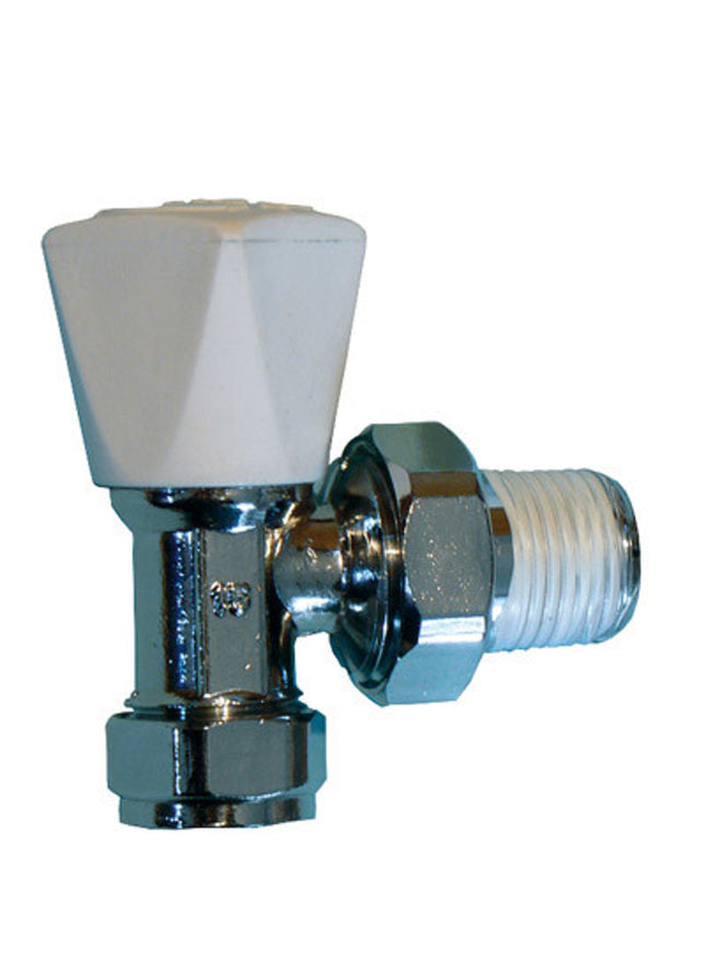 Primaflow Crestalux Angle Rad Valve 15mm Chrome - 312854 - Perfect for Radiator Use