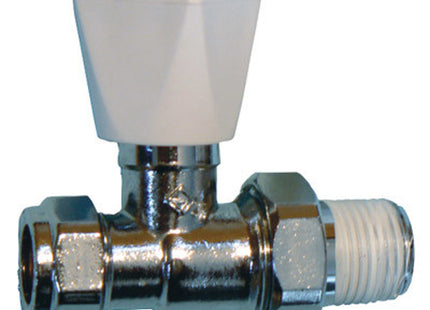 Primaflow 15Mm Straight LS+WH Rad Valve Chrome - Manual Radiator Valve