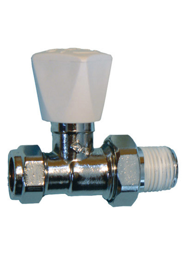 Primaflow 15Mm Straight LS+WH Rad Valve Chrome - Manual Radiator Valve