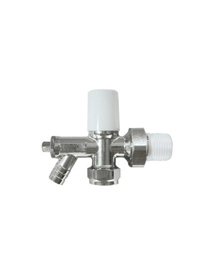 Primaflow 10Mm Angled Rad Valve With Drain Off - 312859 - Essential for Radiator Systems