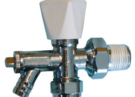 Primaflow 15Mm Angled Rad Valve With Drain Off - 312863 - Perfect for Radiator Systems
