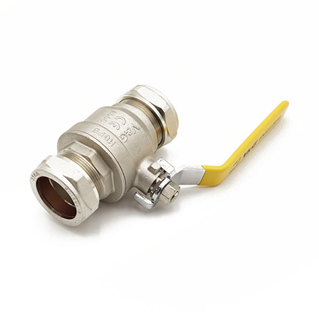 Primaflow QLC Yellow Lever Ball Valve PN25 35mm CxC - 105661