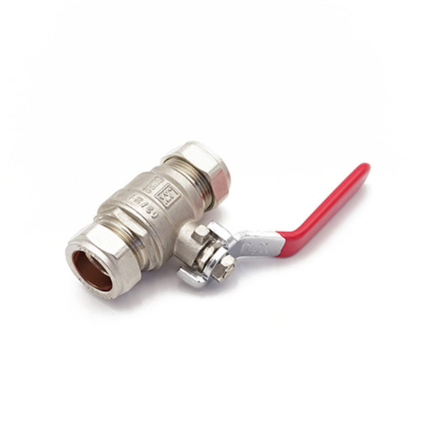 Primaflow Qlc Red Lever Ball Valve PN25 22mm CxC - 102205 - Reliable for Plumbing