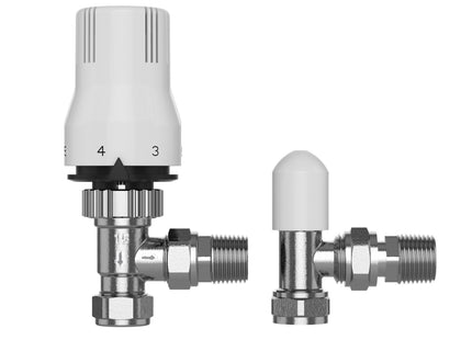 Pro Classic Angled Thermostatic Radiator Valve with Lockshield 15mm