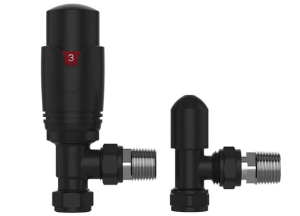Pro Plus Angled TRV with Lockshield 15mm - All Black
