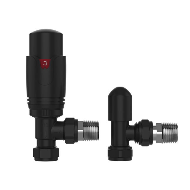 Pro Plus Angled TRV with Lockshield 15mm - All Black