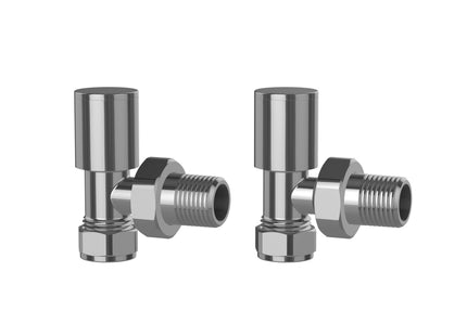 Pro Plus Chrome Radiator Valve Angled Pair Round Handwheel