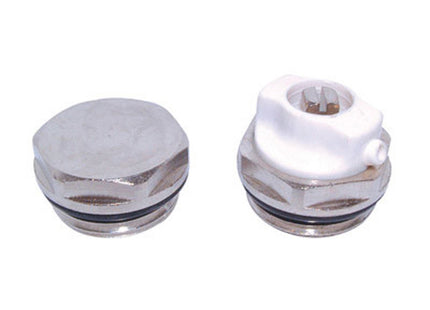 Primaflow Radiator Vent And Plug Set 1/2" - Chrome - RVPLUGSET12