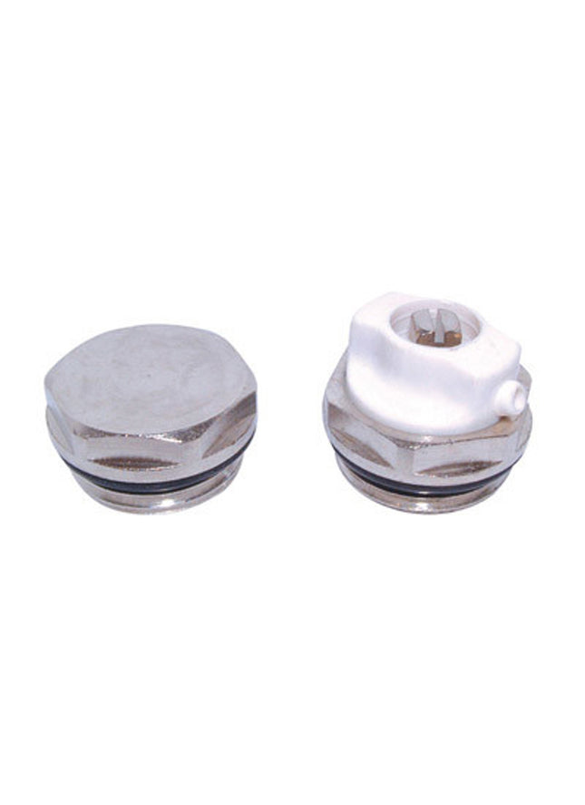 Primaflow Radiator Vent And Plug Set 1/2" - Chrome - RVPLUGSET12