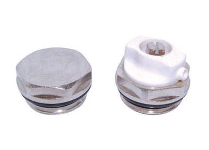 Primaflow Radiator Vent And Plug Set 1/2" - Chrome - RVPLUGSET12