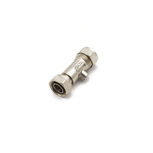 Primaflow QS Service Valve Strt 15mm x 1/2" CP WRAS - 845188 - Essential for Plumbing Isolation