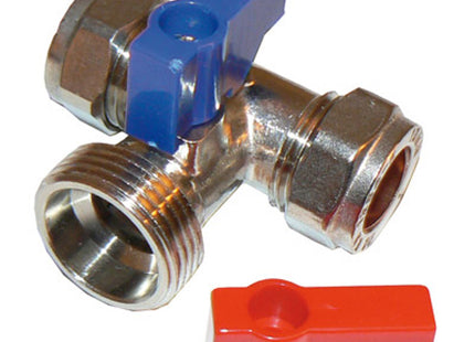 Primaflow Pf Wash Mac Valve Tee 15mm x 15mm x 3/4" CP - 961135 - Essential for Washing Machine Installations