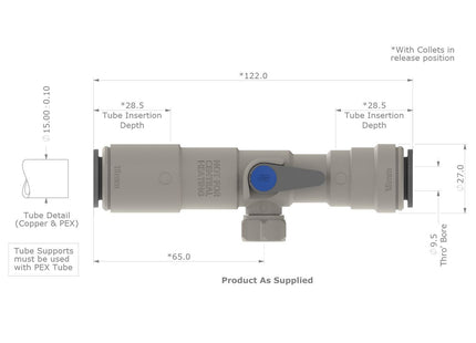 John Guest Speedfit Pre Pack Double Check Valve 15mm 15DCSVP