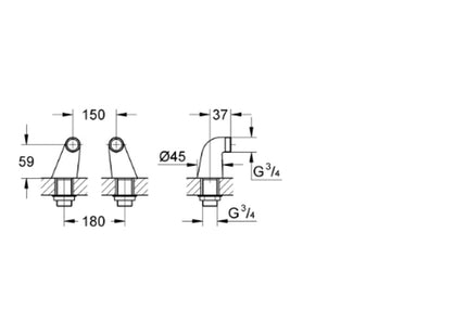 Grohe Pillar Unions Chrome - 18121000 - Essential for Tap Installation