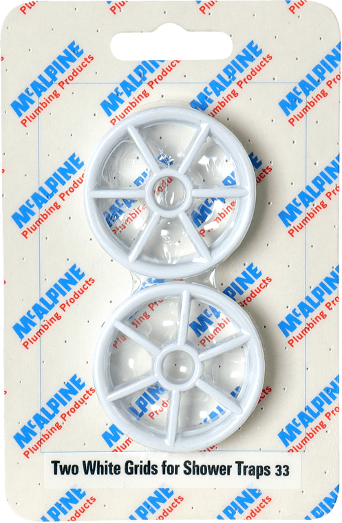 McAlpine CARD-33 Two White Grids For Shower Traps - STWGR-WH x 2