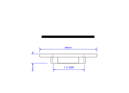 McAlpine BN3 1.5" BSP White Plastic Backnut with Rubber Washer 1.75" 