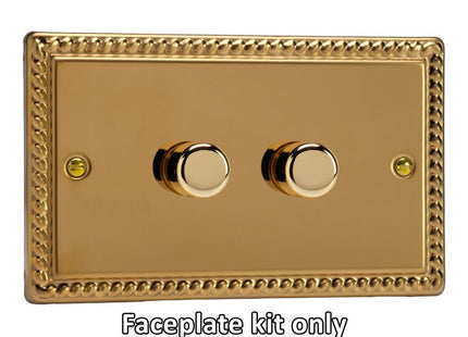 Varilight 2-Gang Matrix Kit For Rotary Dimmers (Twin Plate) Georgian Brass Finish