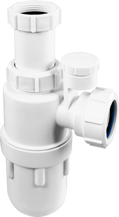 McAlpine A10AV-SV 75mm Water Seal Anti-Syphon (Silentrap) Adjustable Inlet Bottle Trap with Silicone Non-Return Valve and Multifit Outlet