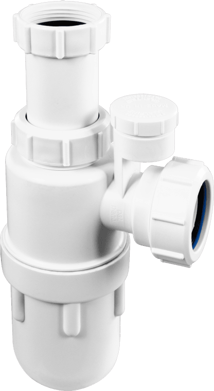 McAlpine A10AV-SV 75mm Water Seal Anti-Syphon (Silentrap) Adjustable Inlet Bottle Trap with Silicone Non-Return Valve and Multifit Outlet