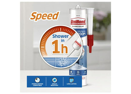 Unibond Speed Seal Shower/Bathroom White 300Ml
