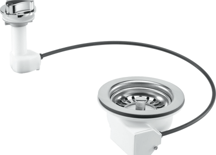 McAlpine PUS113-CP 1½" Pop-Up Basket Strainer Waste: 113mm Stainless Steel Flange: Chrome Plated Plastic Command Knob: Centre Pin Model