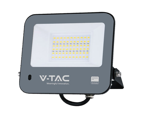 V-Tac Lumi Vt-44032 30W Photocell Sensor Floodlight-Samsung Chip(1M Wire) Colorcode 6500K Black Body 120Lm/W