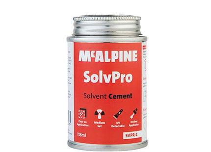 McAlpine SolvPro Solvent Cement (118 ml) + Nebo Slim Mini UV Torch