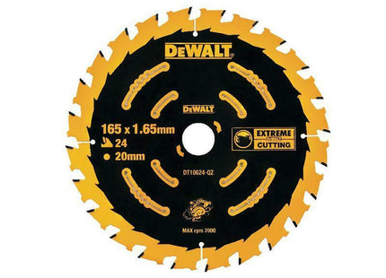 DEWALT Cordless Extreme Framing Circular Saw Blade 165 X 20mm X 24T (Pack Of 2)